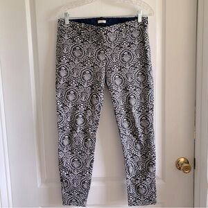 J. Crew Navy and White Stretch Pants